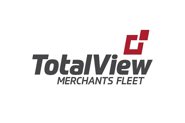 Logo with "TotalView Merchants Fleet" in black text and a red geometric design.